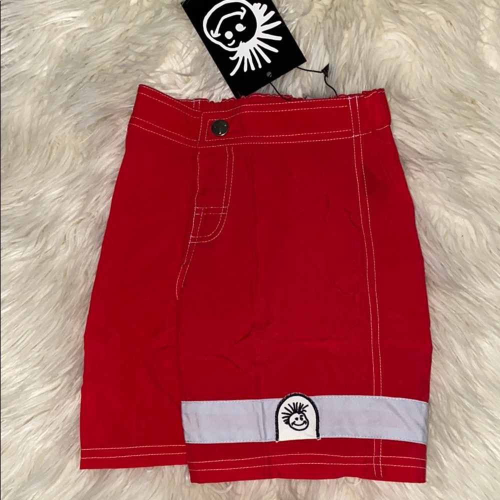 Red Knuckleheads Swim Trunks